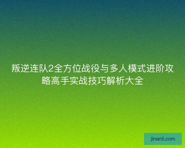 叛逆连队2全方位战役与多人模式进阶攻略高手实战技巧解析大全